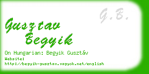 gusztav begyik business card